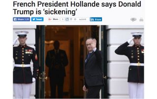 French President Hollande says Donald Trump is 'sickening'